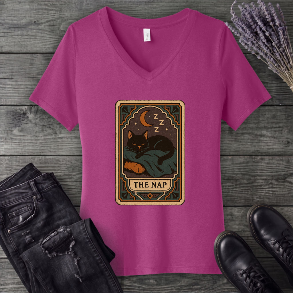 nap tarot card V-Neck T-Shirt