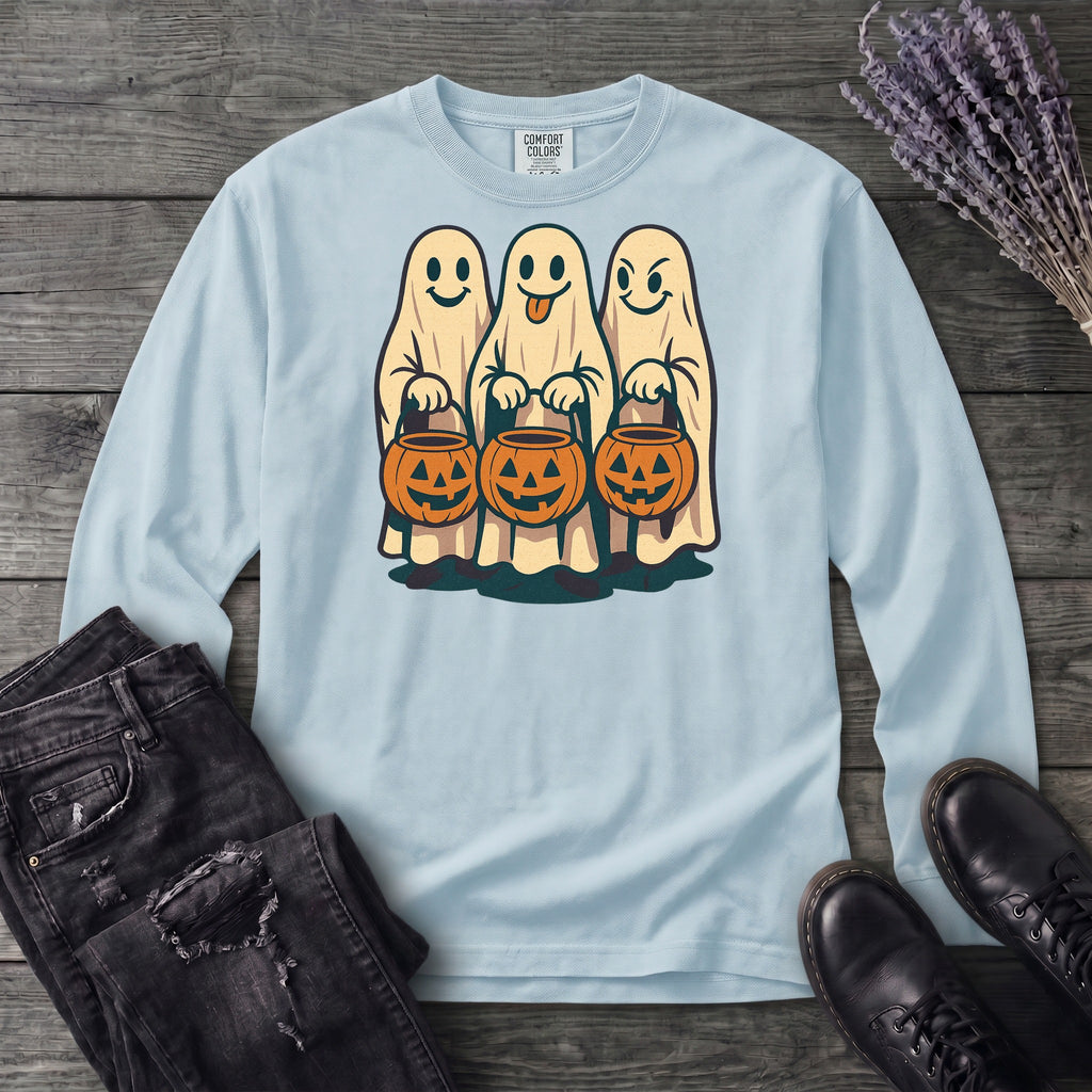 Trick Or Treat Ghosts Long Sleeve T-Shirt