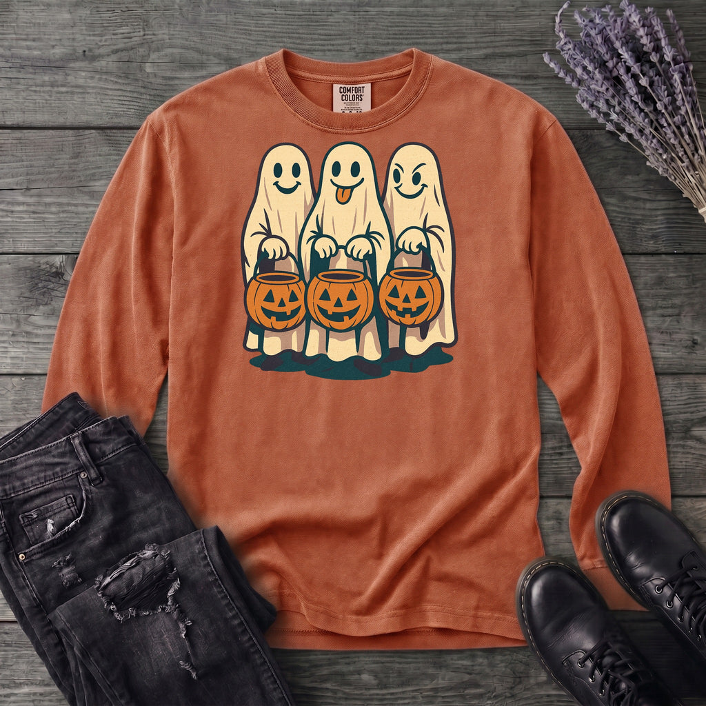 Trick Or Treat Ghosts Long Sleeve T-Shirt