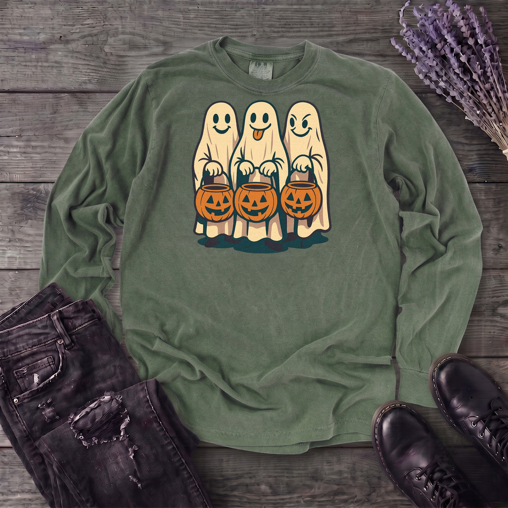 Trick Or Treat Ghosts Long Sleeve T-Shirt