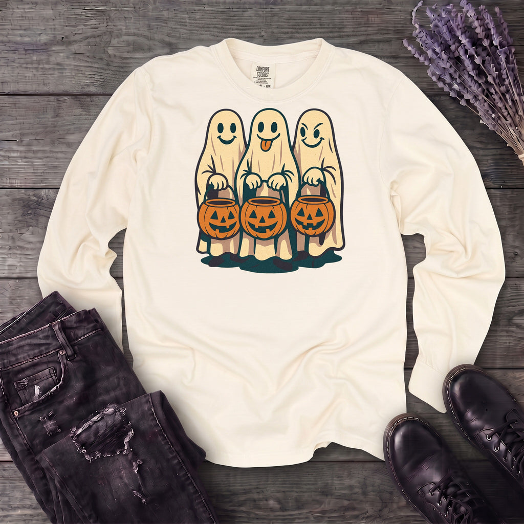 Trick Or Treat Ghosts Long Sleeve T-Shirt