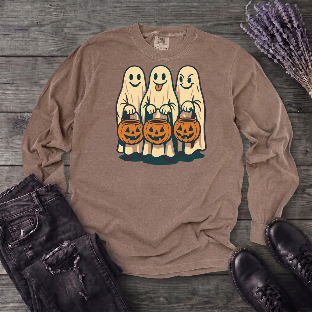 Trick Or Treat Ghosts Long Sleeve T-Shirt