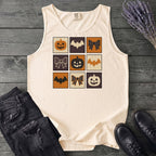 Grid Pumpkin Bow Bat Tank Top