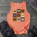 Grid Pumpkin Bow Bat Tank Top