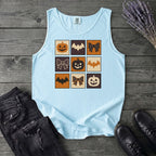 Grid Pumpkin Bow Bat Tank Top