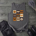 Grid Pumpkin Bow Bat Tank Top