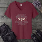 Live By The Moon Love By The Stars V-Neck T-Shirt