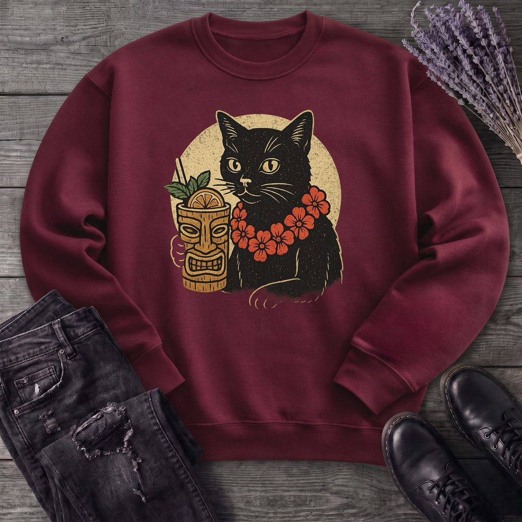 black cat tiki Sweatshirt