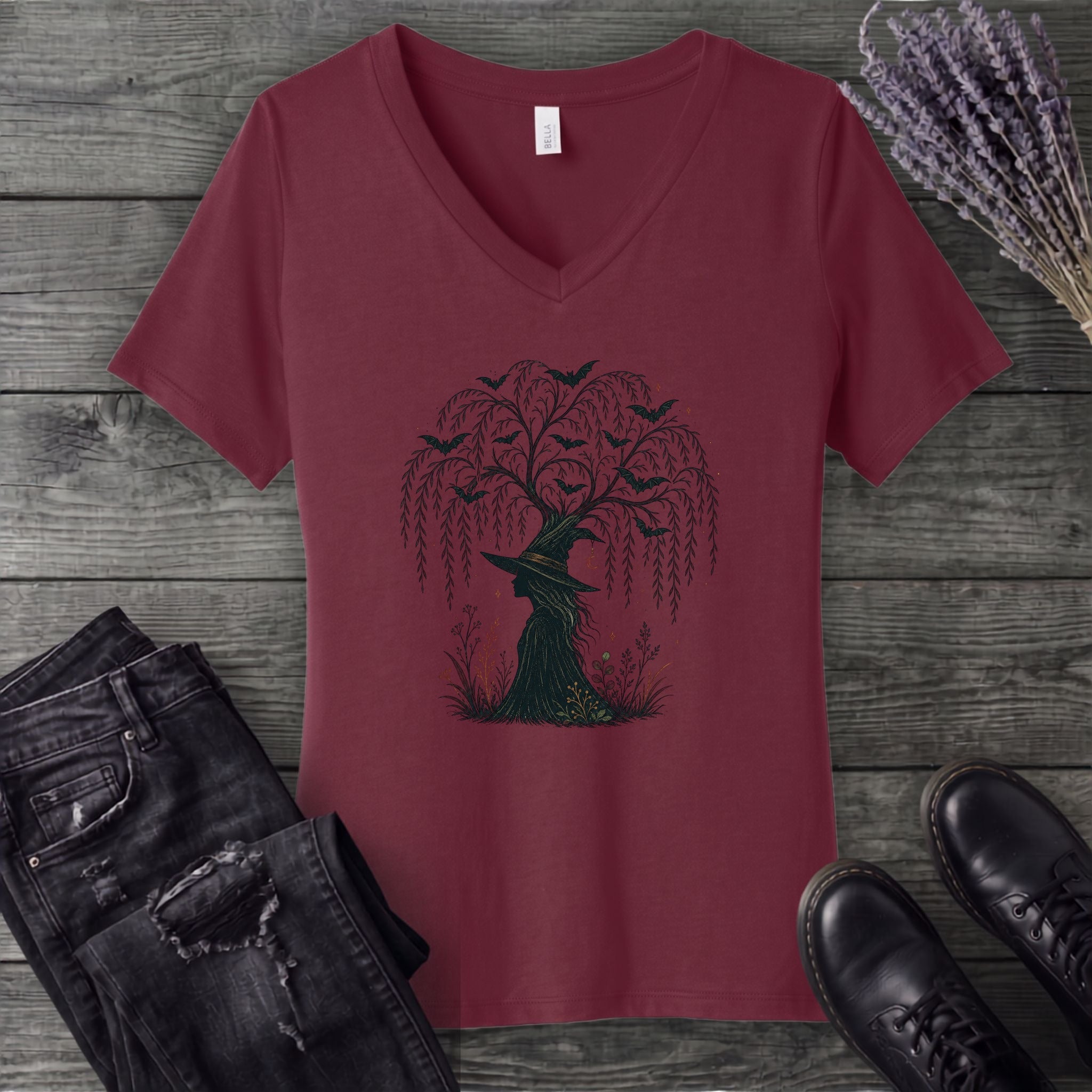 Tree Of Witch V-Neck T-Shirt
