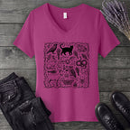 witchy familiars field guide V-Neck T-Shirt