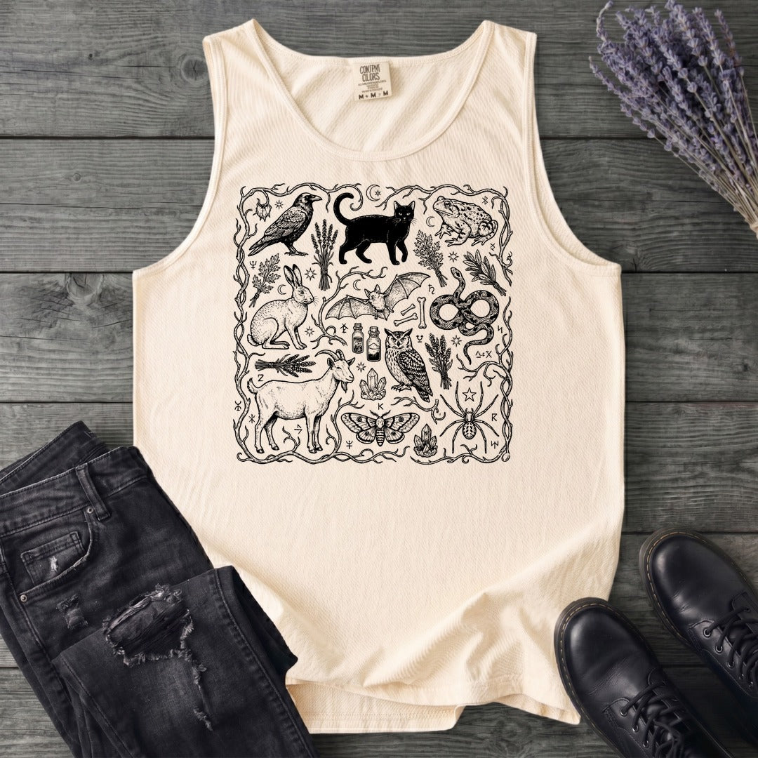 witchy familiars field guide Tank Top