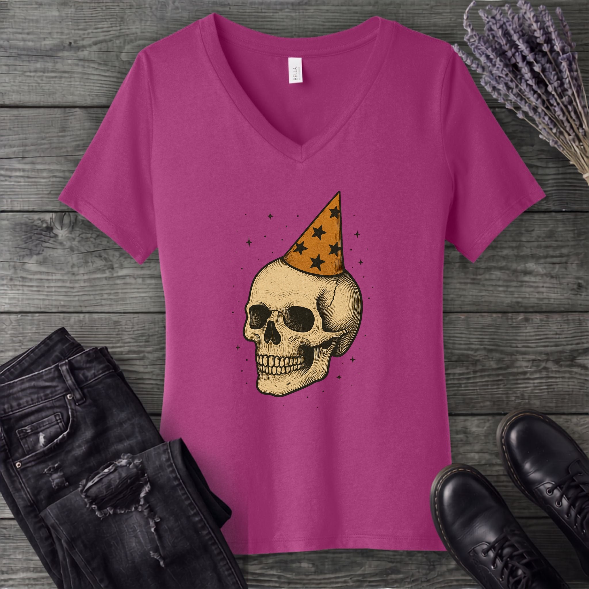 Birthday Skull V-Neck T-Shirt