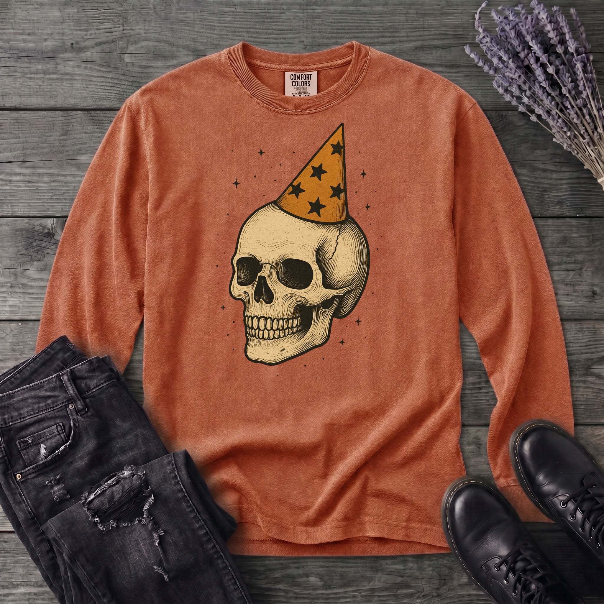 Birthday Skull Long Sleeve T-Shirt