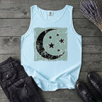 Grunge Moon Stars Tank Top