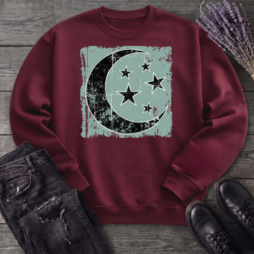 Grunge Moon Stars Sweatshirt