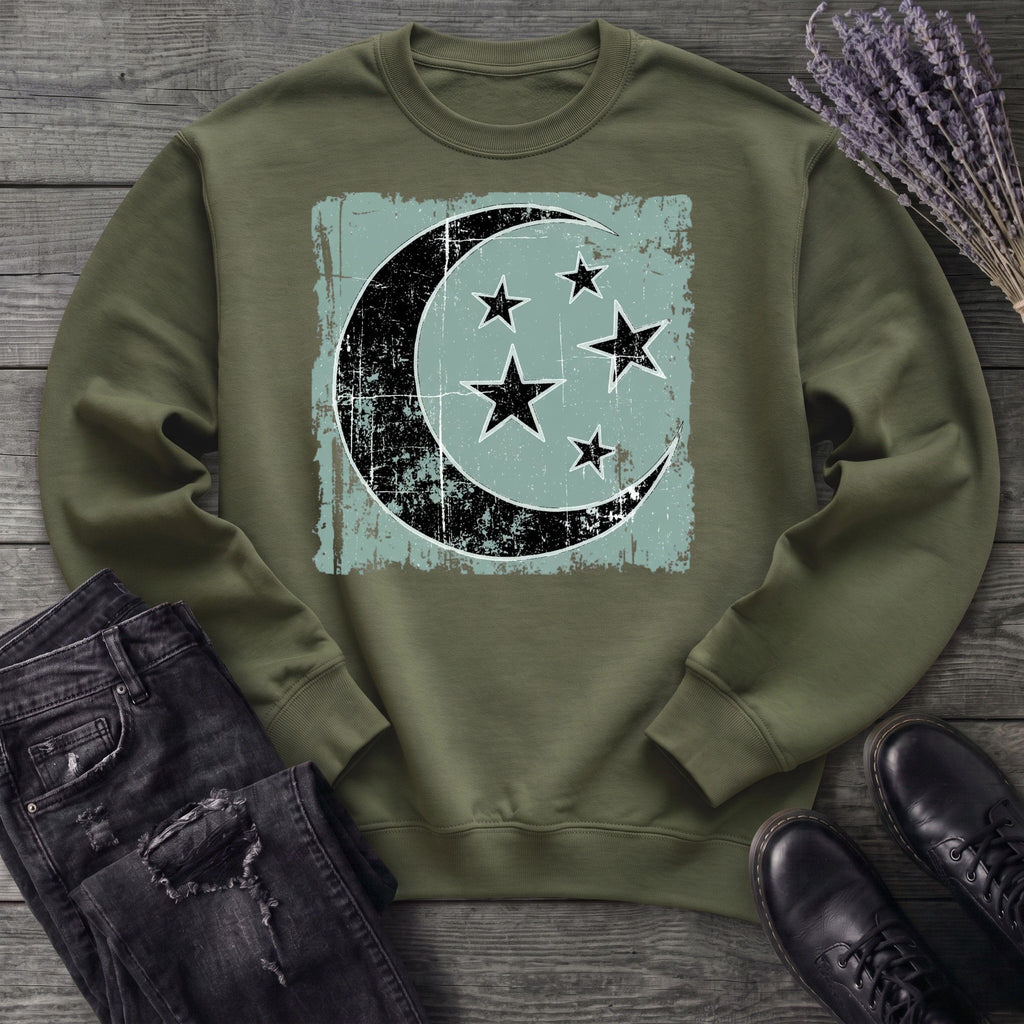 Grunge Moon Stars Sweatshirt
