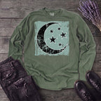 Grunge Moon Stars Long Sleeve T-Shirt