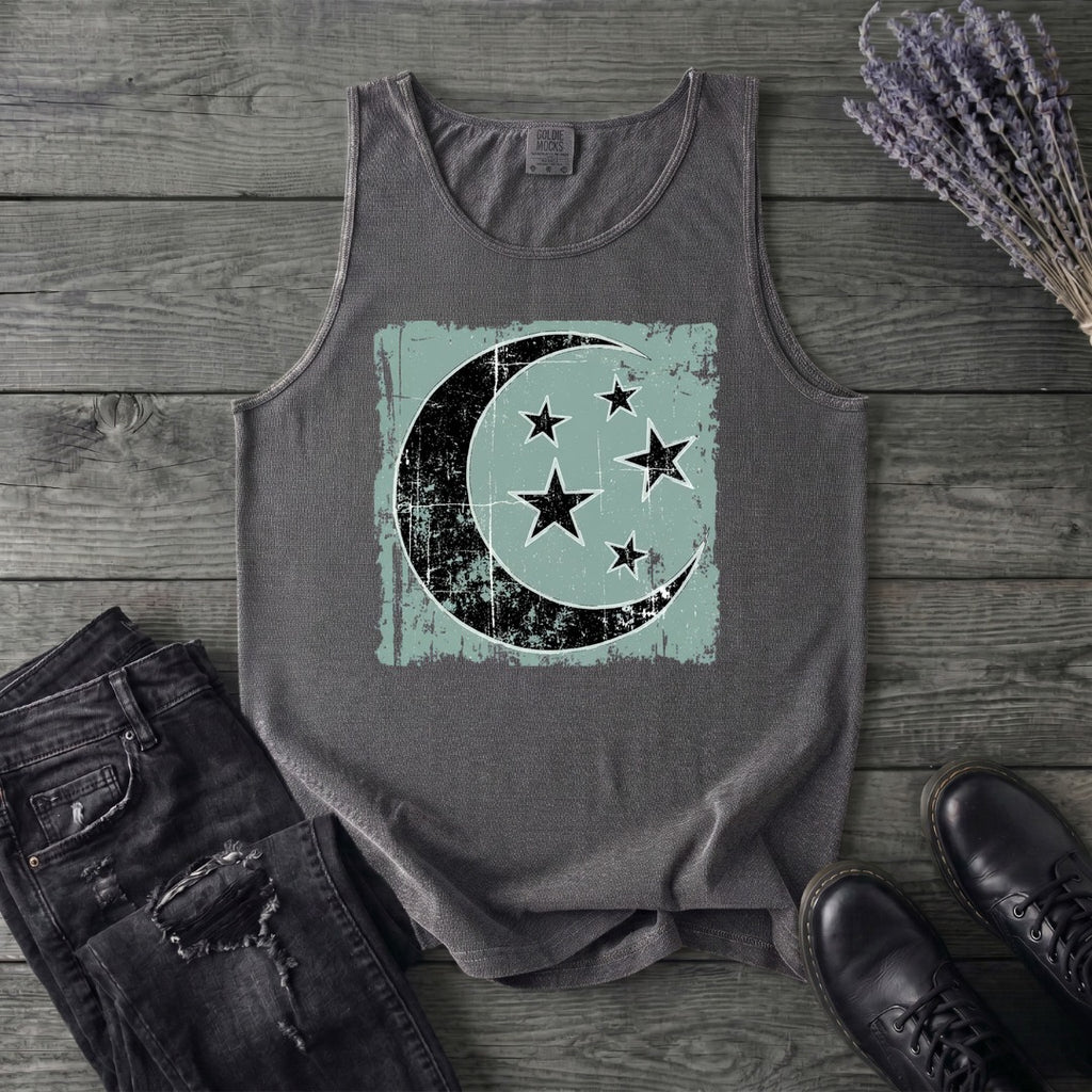 Grunge Moon Stars Tank Top