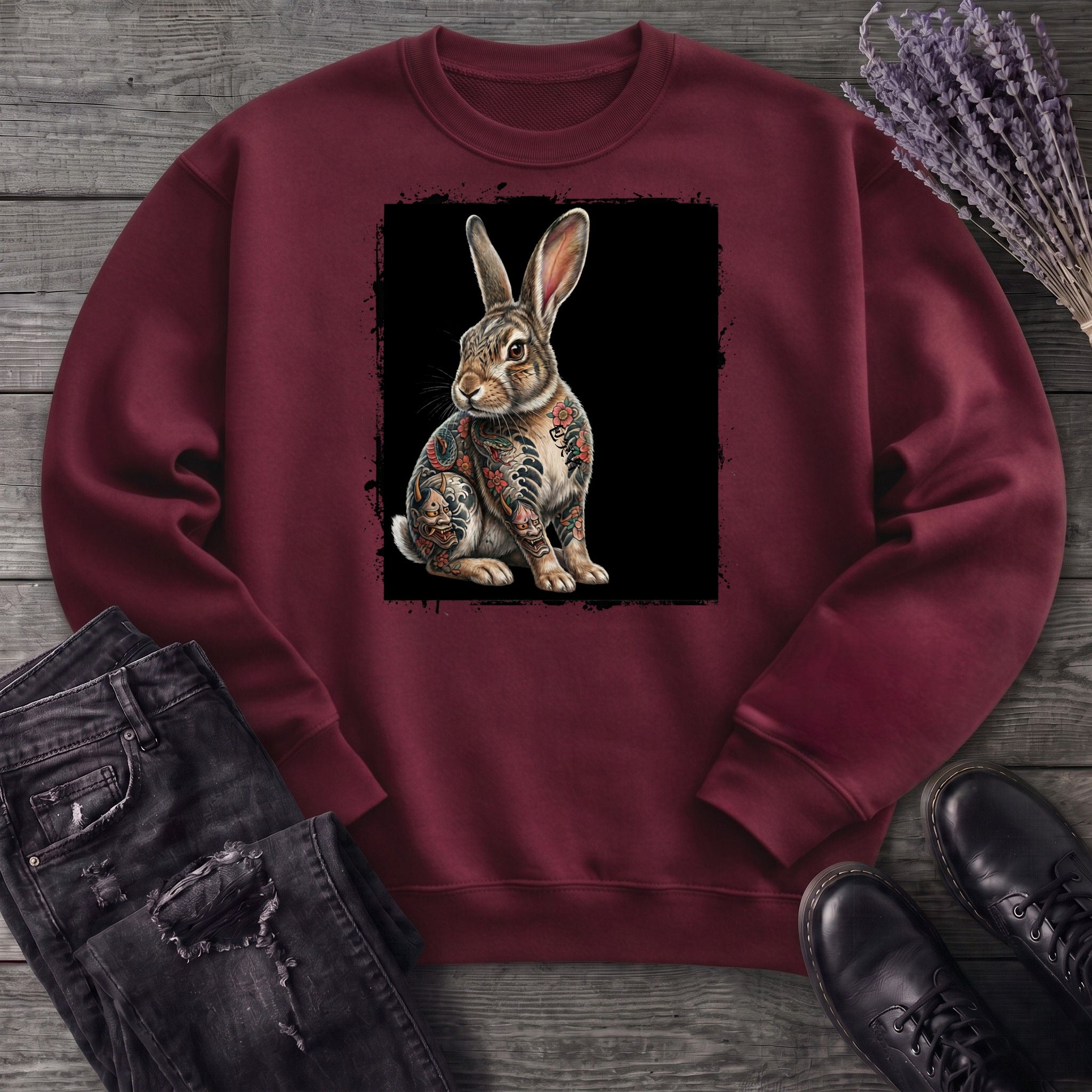 grunge tattoo rabbit Sweatshirt