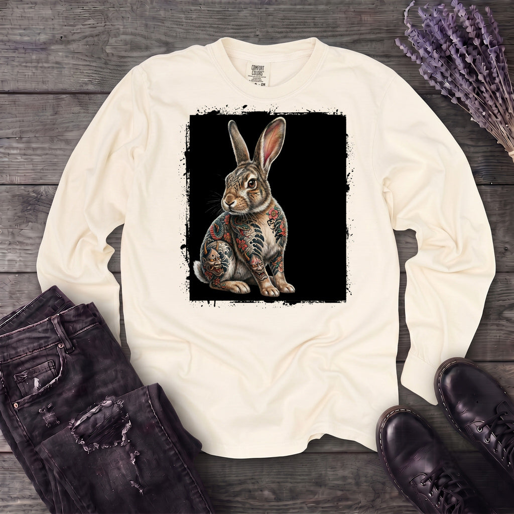 grunge tattoo rabbit Long Sleeve T-Shirt