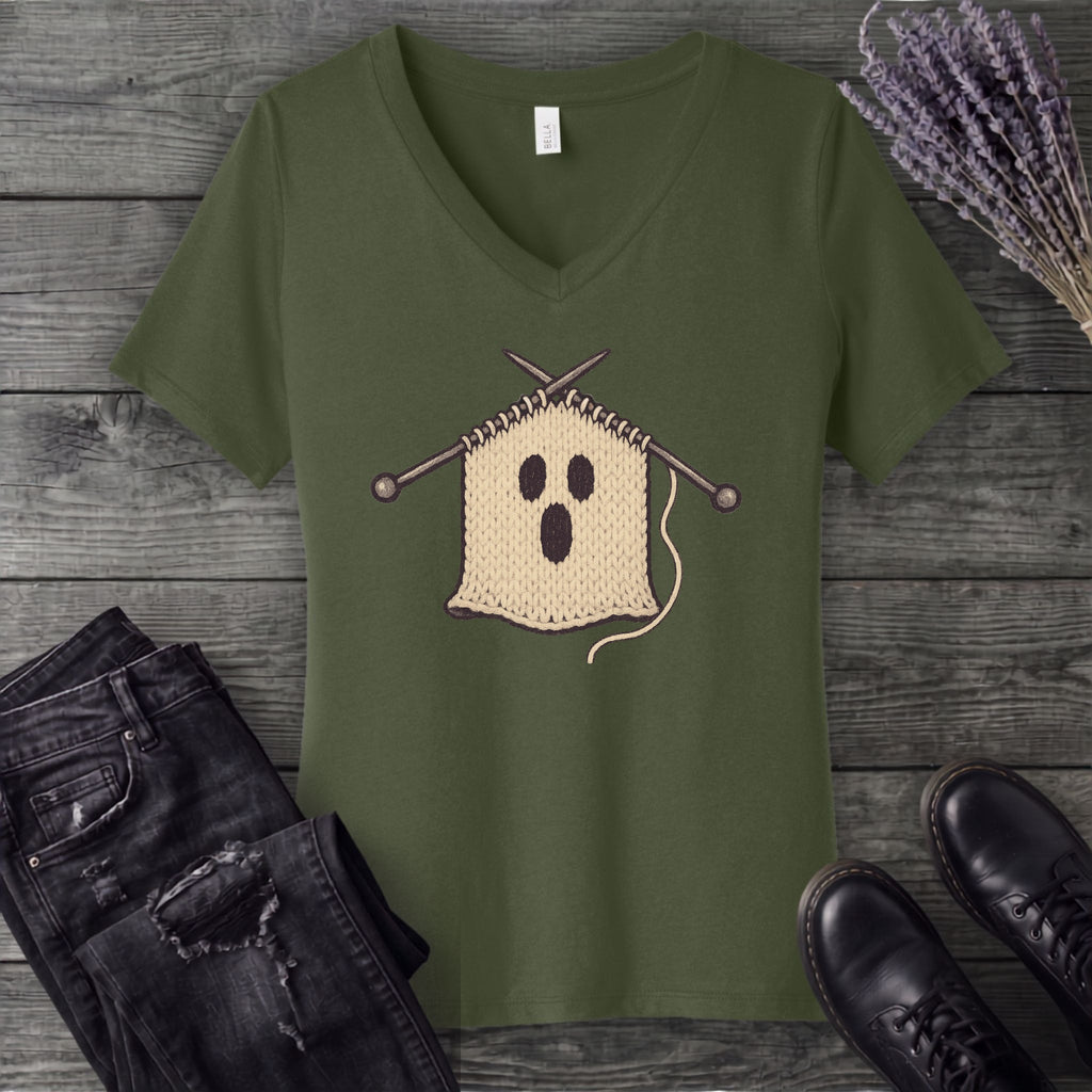 Knit Ghost V-Neck T-Shirt