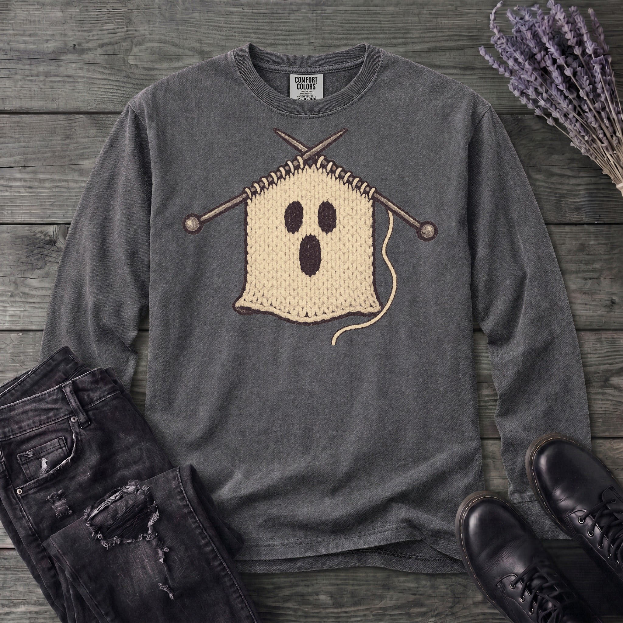 Knit Ghost Long Sleeve T-Shirt