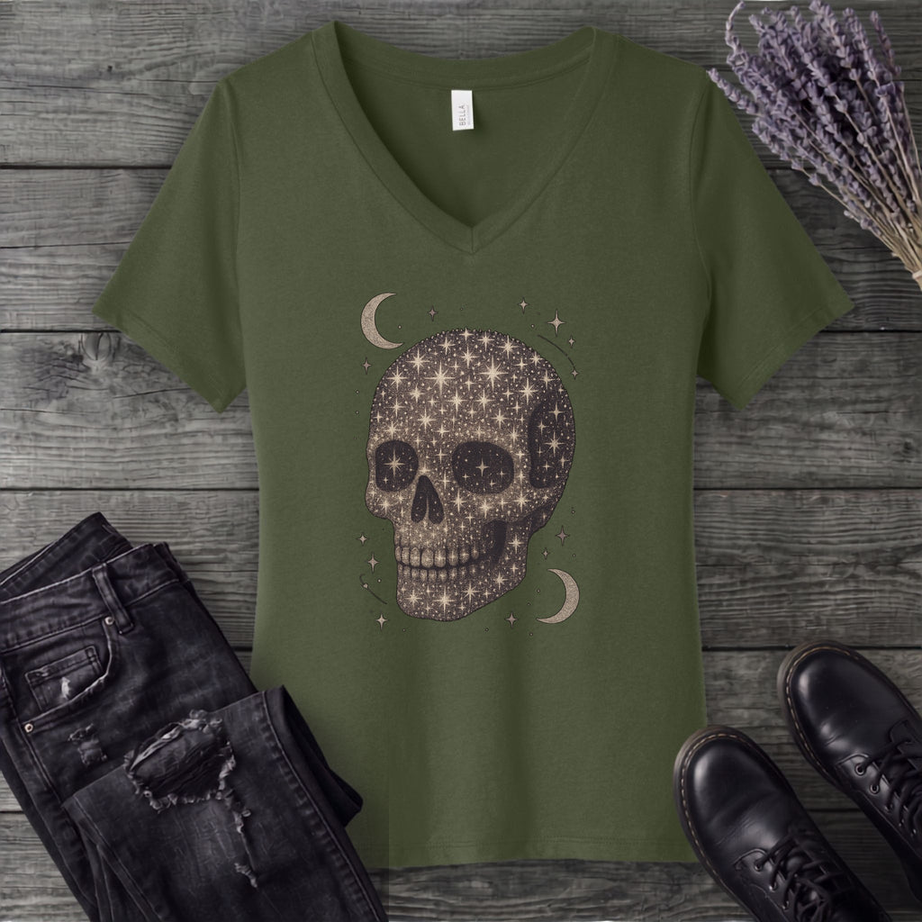 Star Skull V-Neck T-Shirt