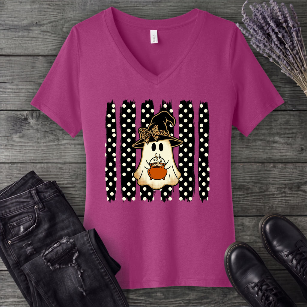 Polka Dot Boutique Ghost V-Neck T-Shirt