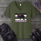 Resting Witch Cat V-Neck T-Shirt