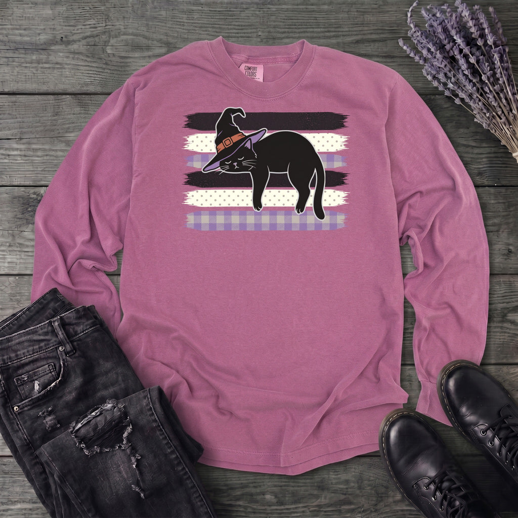 Resting Witch Cat Long Sleeve T-Shirt