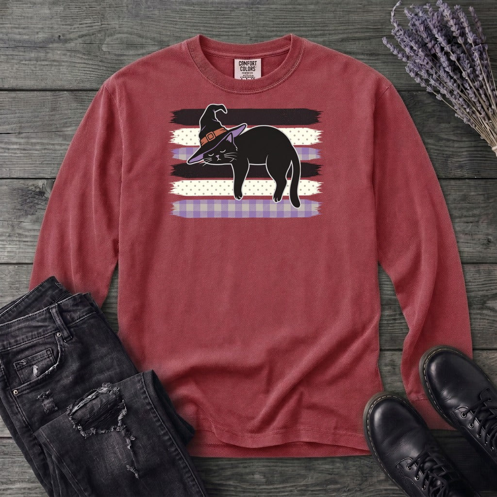 Resting Witch Cat Long Sleeve T-Shirt
