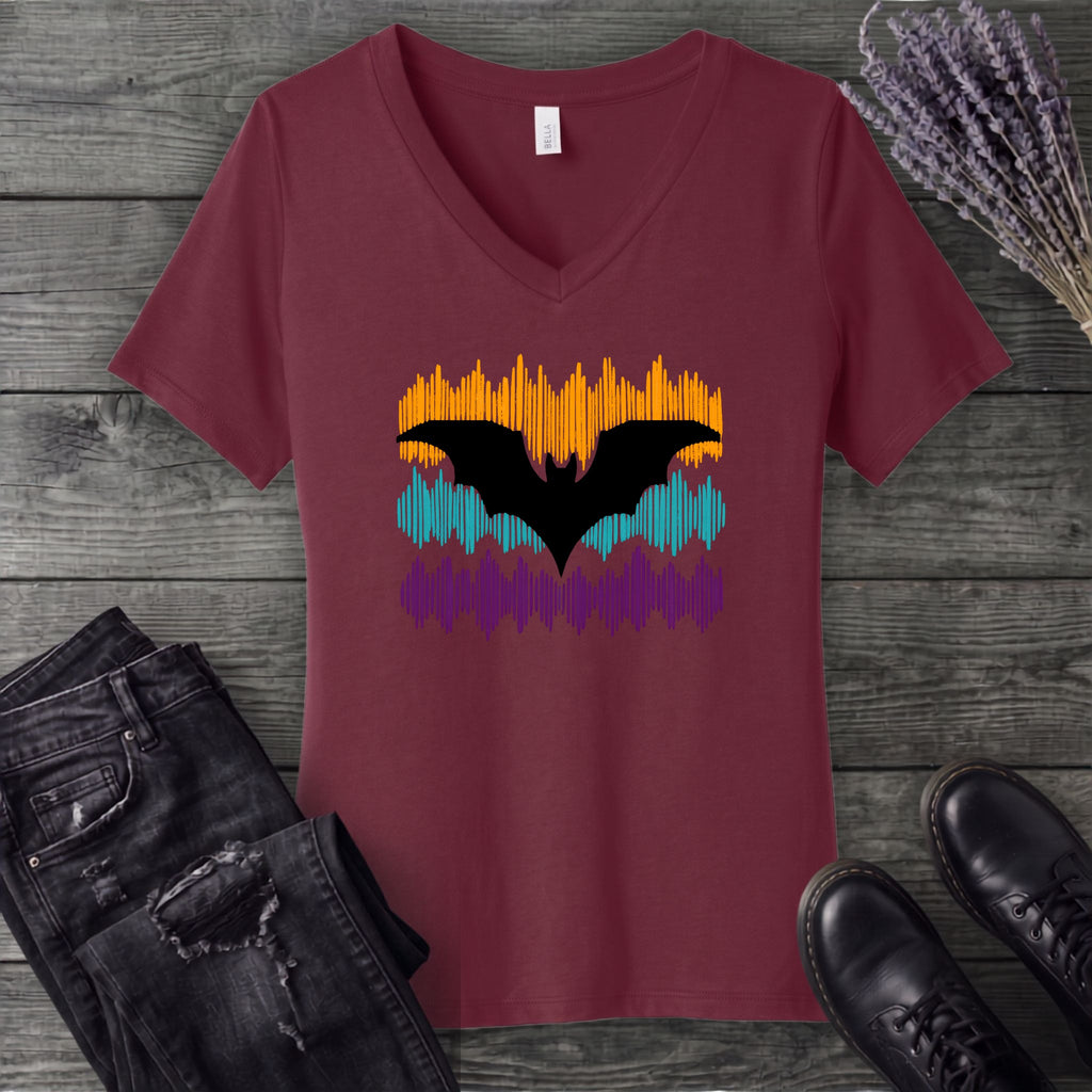 Soundwave Stripes Bat V-Neck T-Shirt