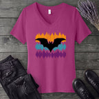 Soundwave Stripes Bat V-Neck T-Shirt