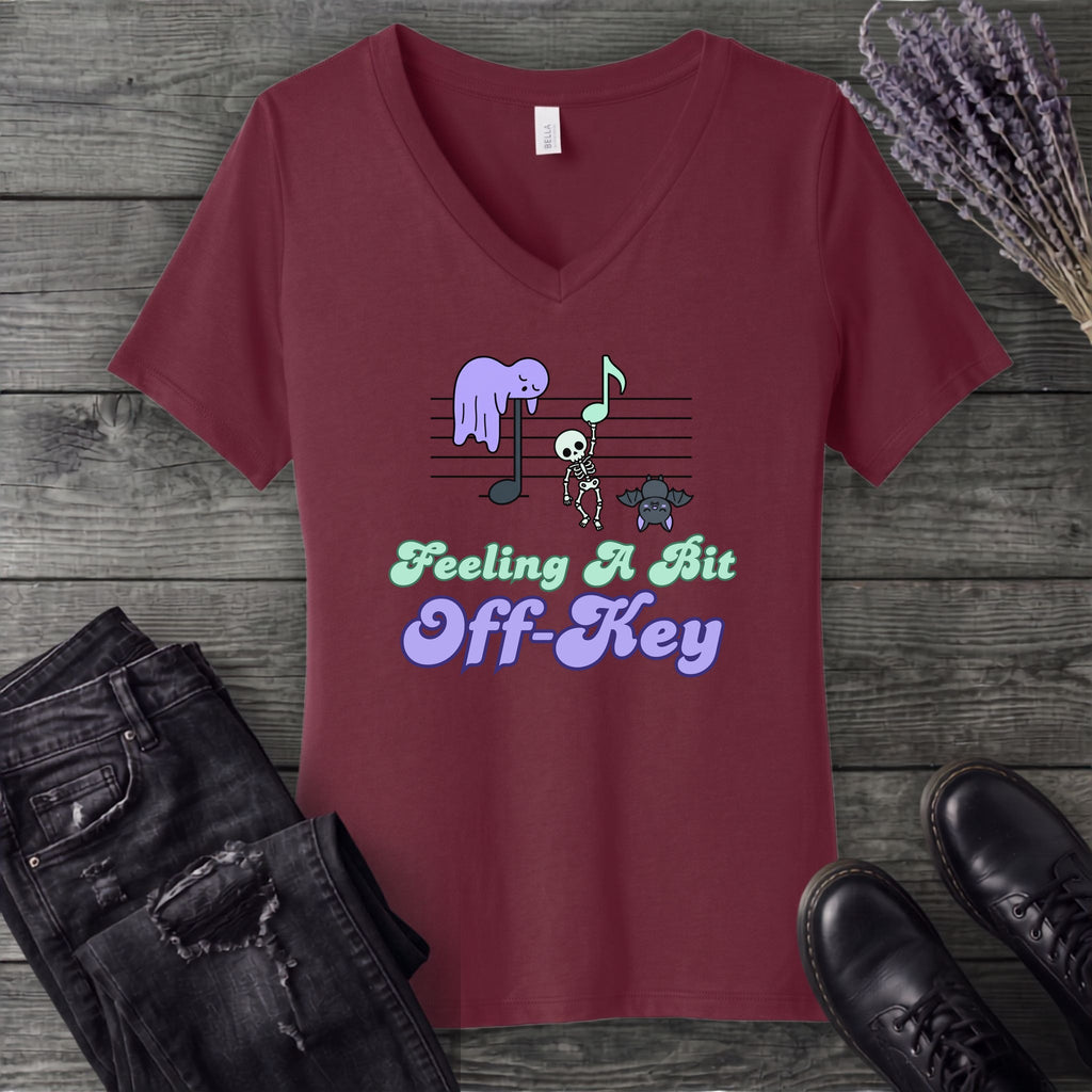 Feeling A Bit Off Key V-Neck T-Shirt