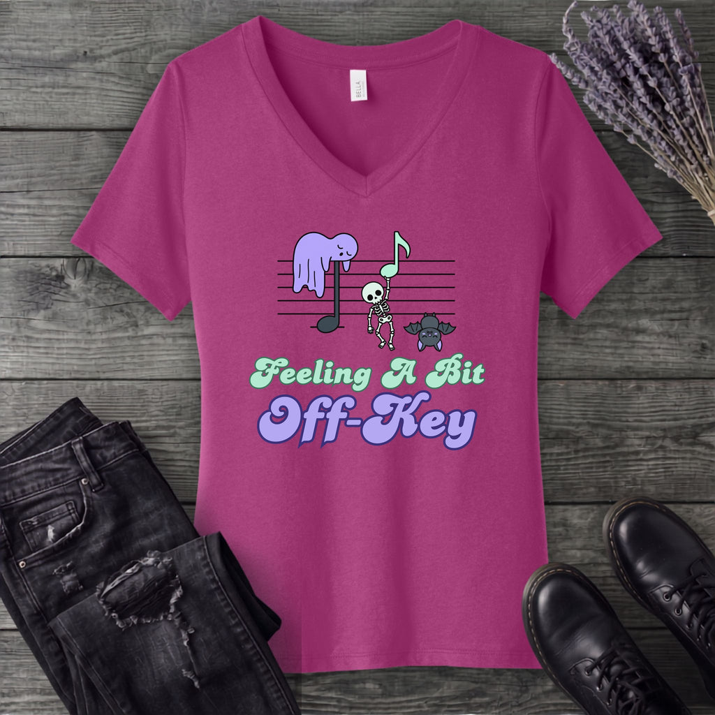 Feeling A Bit Off Key V-Neck T-Shirt