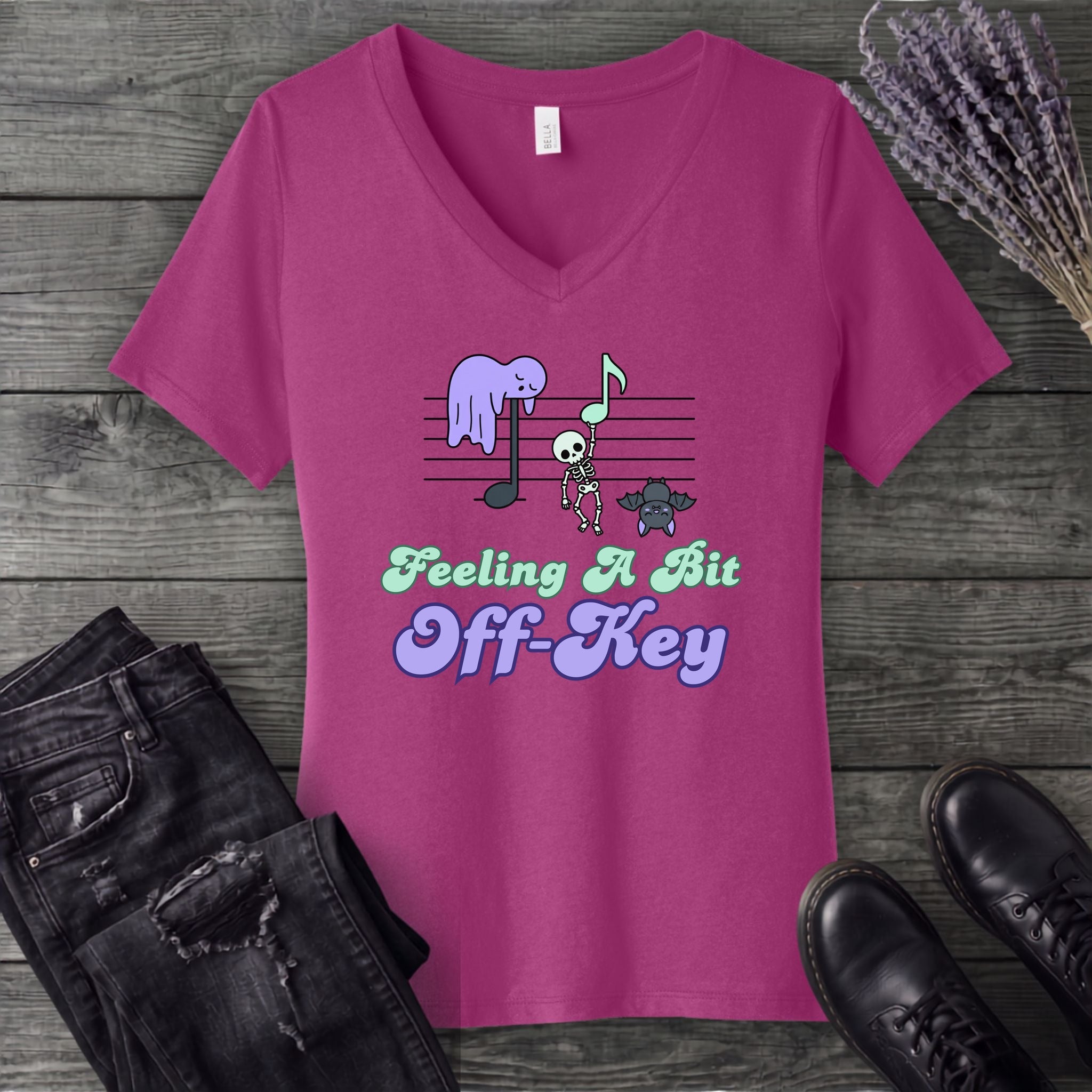 Feeling A Bit Off Key V-Neck T-Shirt