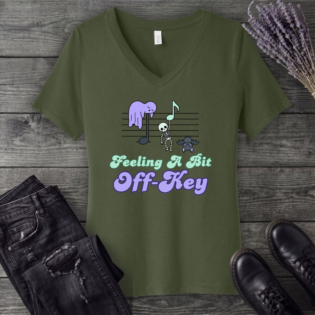 Feeling A Bit Off Key V-Neck T-Shirt