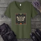 Geometric Moth V-Neck T-Shirt