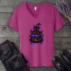 Midnight Cauldron Cats V-Neck T-Shirt