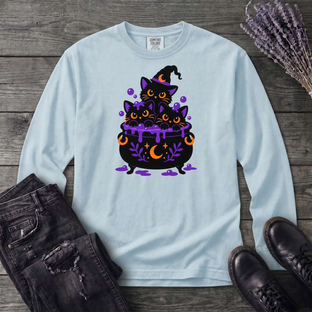Midnight Cauldron Cats Long Sleeve T-Shirt