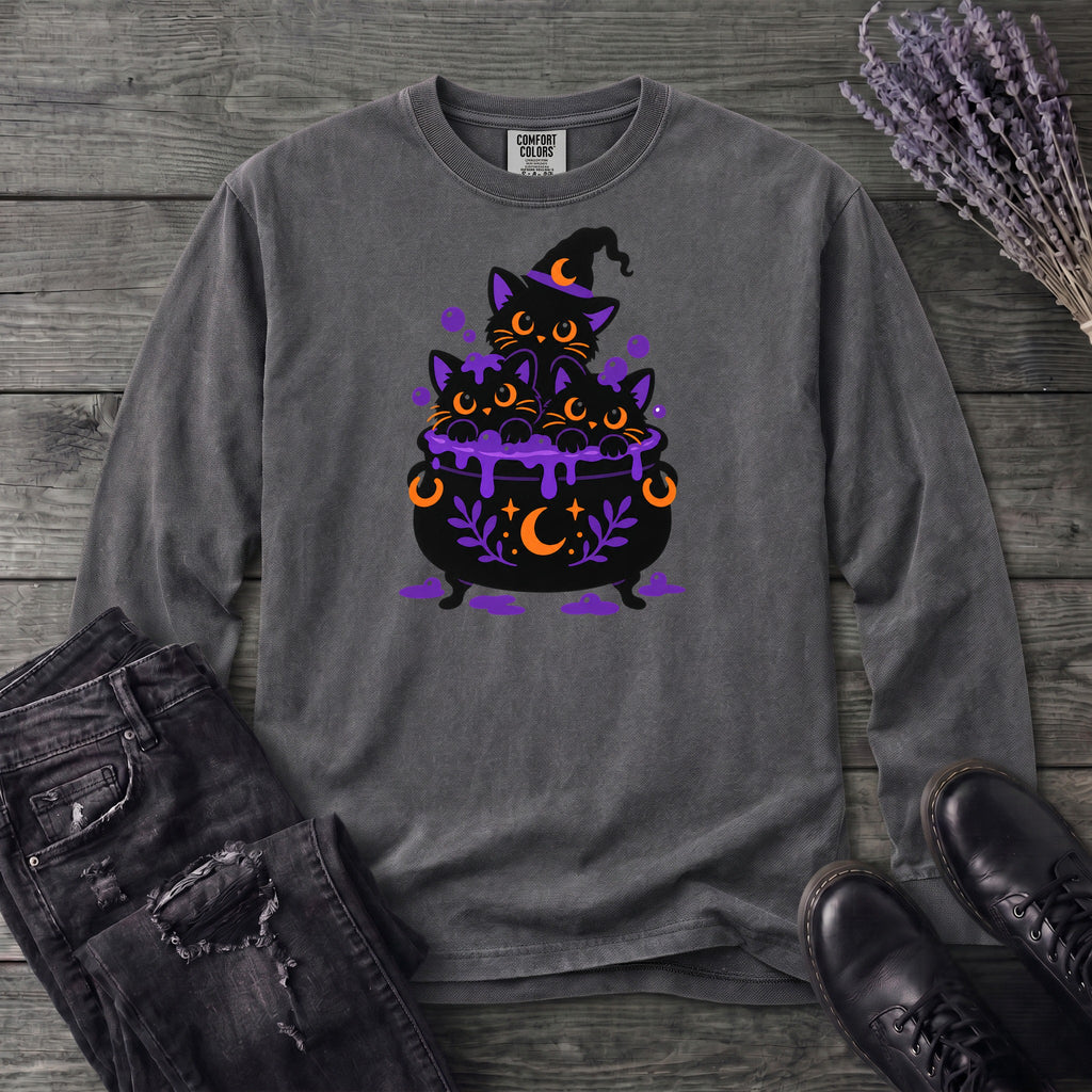 Midnight Cauldron Cats Long Sleeve T-Shirt