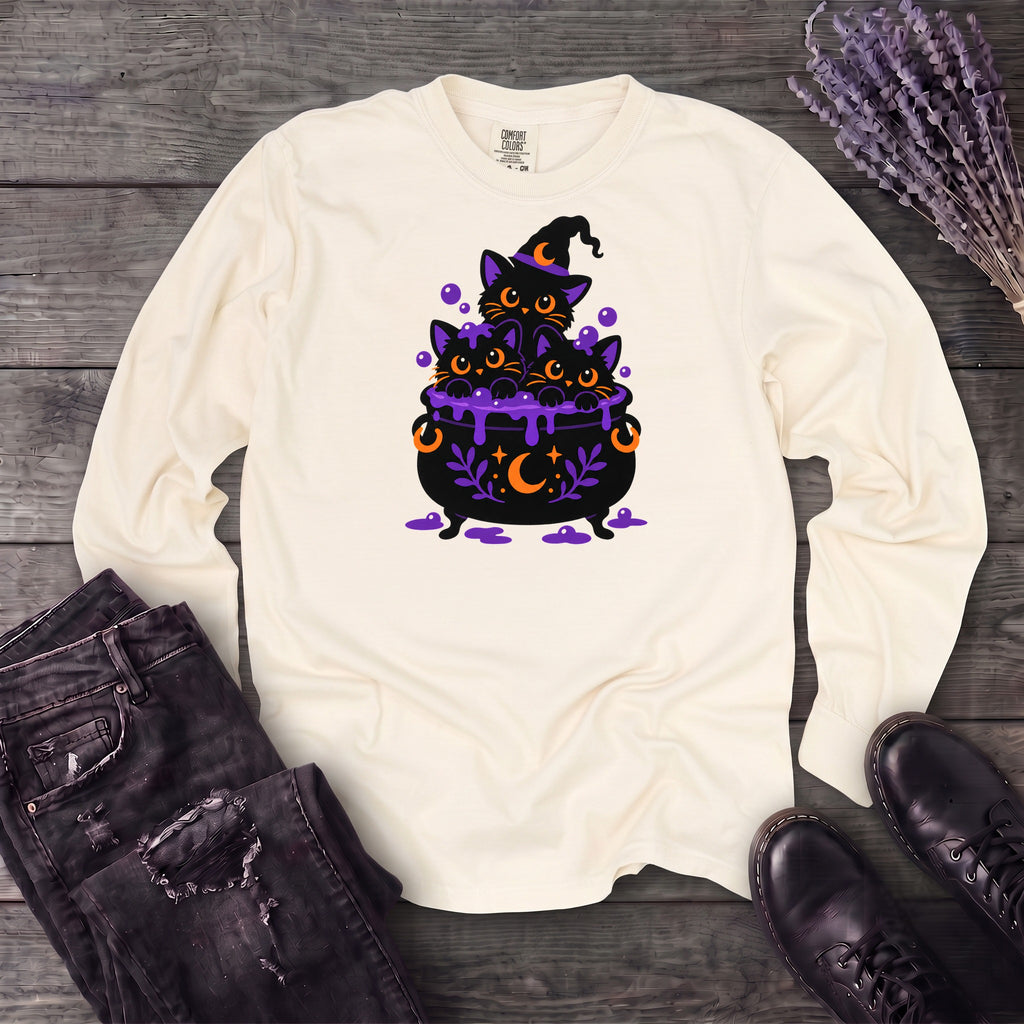 Midnight Cauldron Cats Long Sleeve T-Shirt