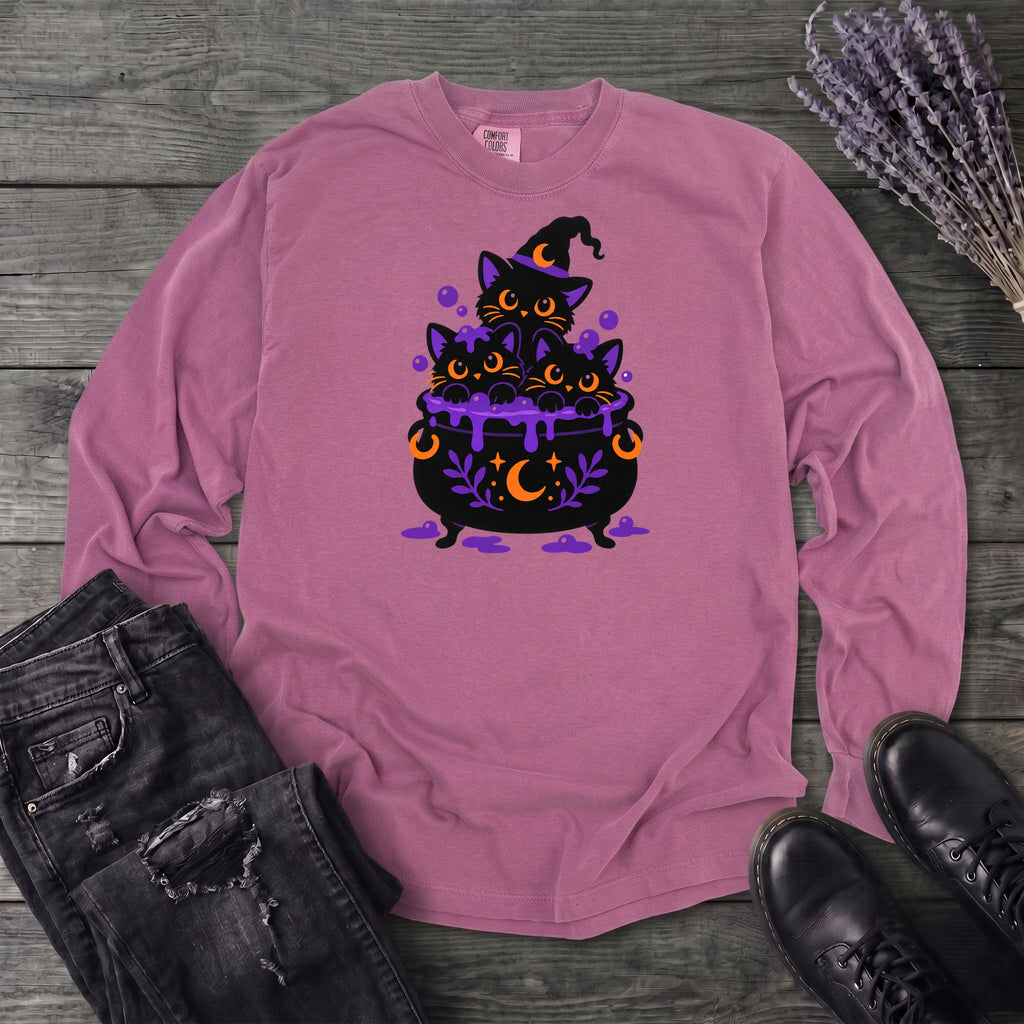 Midnight Cauldron Cats Long Sleeve T-Shirt