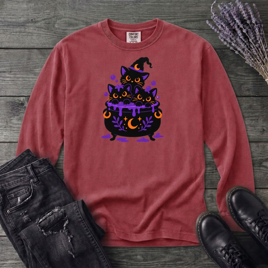 Midnight Cauldron Cats Long Sleeve T-Shirt