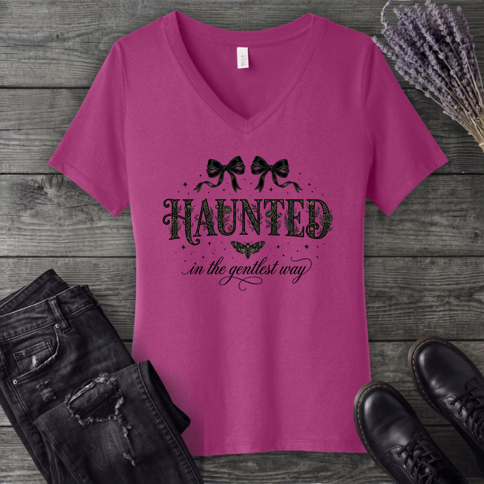 Haunted In The Gentlest Way V-Neck T-Shirt