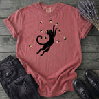 Black Cat Catching Acorns T-Shirt