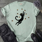 Black Cat Catching Acorns T-Shirt