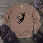 Black Cat Catching Acorns Long Sleeve T-Shirt
