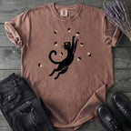 Black Cat Catching Acorns T-Shirt