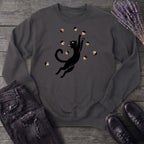 Black Cat Catching Acorns Sweatshirt